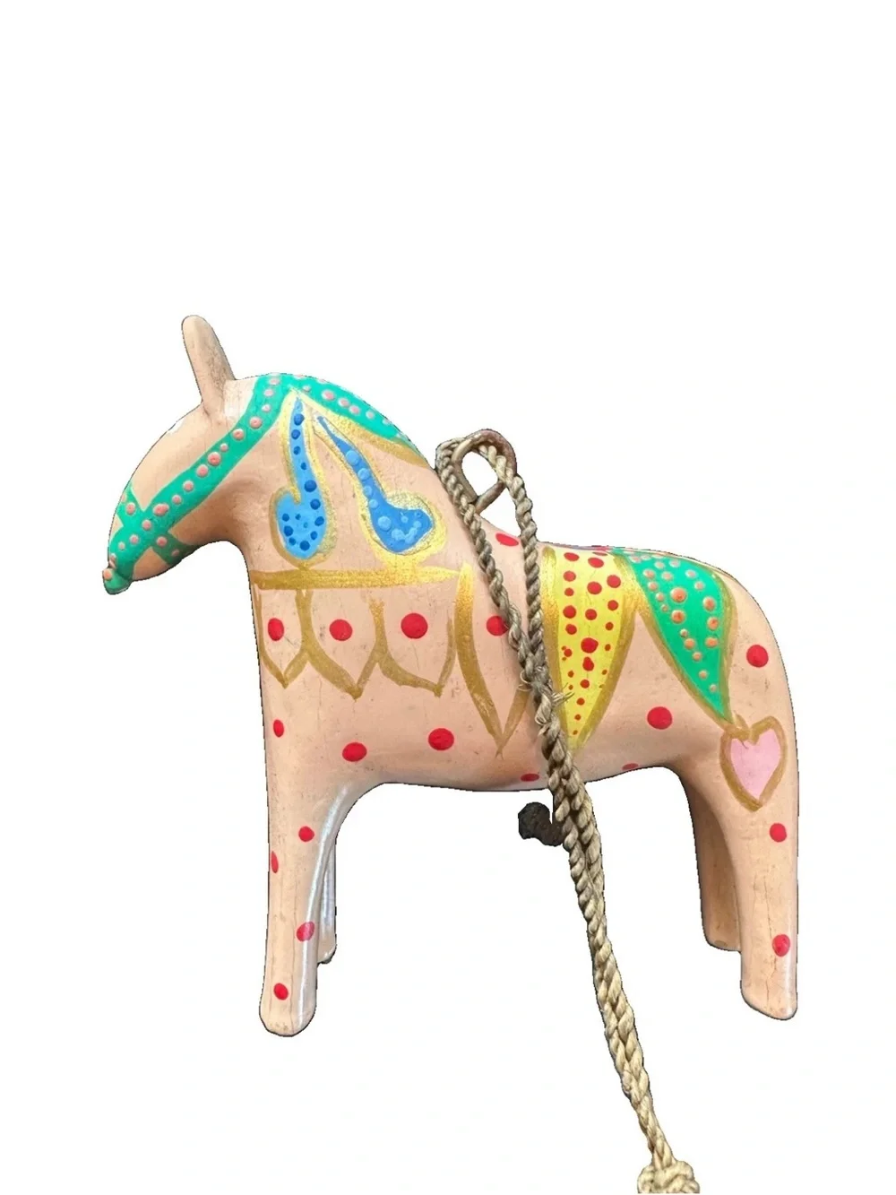 Hand-Painted Folk Art Wooden Animal String - Colorful Set